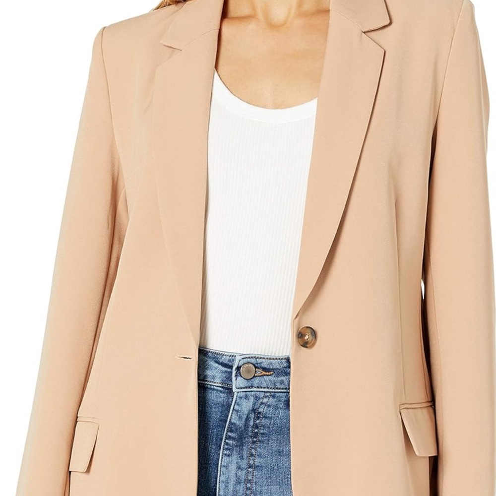 The Drop Women's Sz Small Blake Long Sleeve Blazer, Color- Praline Size - Small